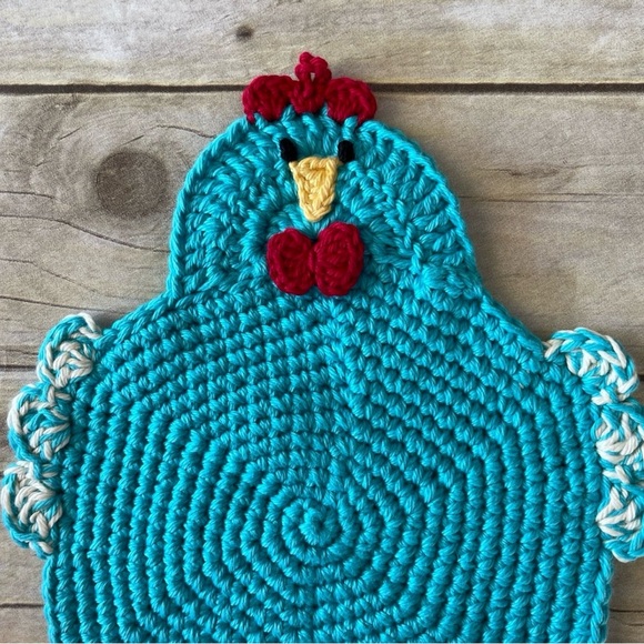 New Handmade Crochet Hot Pad/Trivet Turquoise - Picture 5 of 6